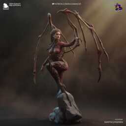 The Red Empress - Alien Queen Dark Sci-Fi Kerrigan Resin Figure 16K - thumbnail 2