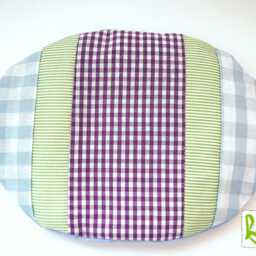 Baby Cherry Pit Pillow, Heat Grain Pillow in Pink, Purple, & Green Patchwork With Removable Cover, Handmade By Bab-Berlin - thumbnail 2