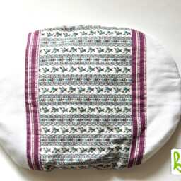 Baby Cherry Pit Pillow, Heat Grain Pillow in Pink, Purple, & Green Patchwork With Removable Cover, Handmade By Bab-Berlin - thumbnail 3