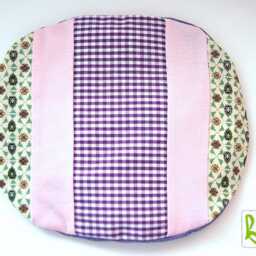 Baby Cherry Pit Pillow, Heat Grain Pillow in Pink, Purple, & Green Patchwork With Removable Cover, Handmade By Bab-Berlin - thumbnail 4