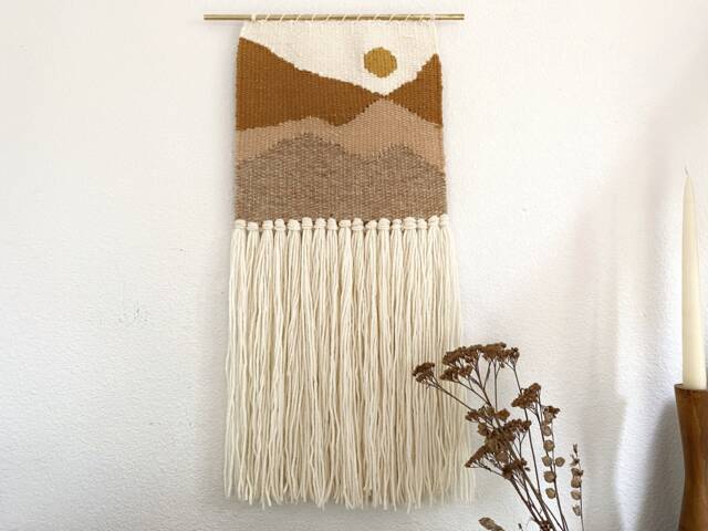 Mountain Weaving//Weaving Wall Hanging//Woven Hanging//Weaving//Gifts For Her//Yarn Wall Hanging//Macrame Weaving - image 1