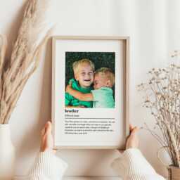 Brother Definition Print - Personalised Gift For Brother, Funny Family Print, Custom Photo Gift, Frame, Wall Art Decor