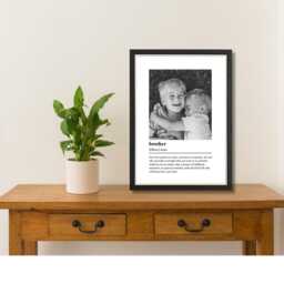 Brother Definition Print - Personalised Gift For Brother, Funny Family Print, Custom Photo Gift, Frame, Wall Art Decor - thumbnail 2