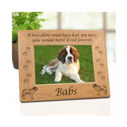Saint Bernard Custom Memorial Photo Frame. Pet Gift With 3 Remembrance Quotes. Dog Breed Design For St Owners - thumbnail 1