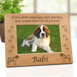 Saint Bernard Custom Memorial Photo Frame. Pet Gift With 3 Remembrance Quotes. Dog Breed Design For St Owners - thumbnail 2