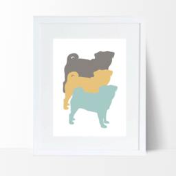 Pug Art Print, Decor, Gift, Wall Art, Digital Instant Download, Printable Gift For Dog Lover, Home Decor - thumbnail 1
