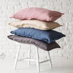 Linen Ruffles Pillowcase, Luxury Farmhouse Bedding, Soft Ruffle Perfect For Bedroom Decor - thumbnail 2