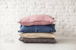 Linen Ruffles Pillowcase, Luxury Farmhouse Bedding, Soft Ruffle Perfect For Bedroom Decor - thumbnail 1