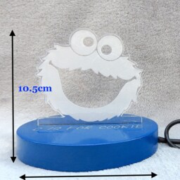 Night Light, Bedside Table Lamp, Cookie Monster Inspired, Bedroom Decor, Novelty Gift, Toddler Nursery Birthday Christmas - thumbnail 2