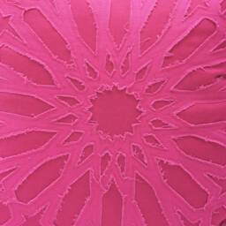 "Fuschia Cotton Pillow Cover, Geometric, Arabesque, Applique, Bright Pink Cushion, 16""x16" - thumbnail 2