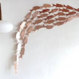 Copper Fish, Fish Artwork, Metal Wall Sculpture, Shoal, Gold Fish, Wedding, Zen Feng Shui, Contemporary Art, Bathroom Decor, Anne Klein H - thumbnail 3