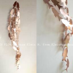 Copper Fish, Fish Artwork, Metal Wall Sculpture, Shoal, Gold Fish, Wedding, Zen Feng Shui, Contemporary Art, Bathroom Decor, Anne Klein H - thumbnail 2