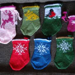Handmade Knitted Christmas Stocking Tree Decoration - thumbnail 2