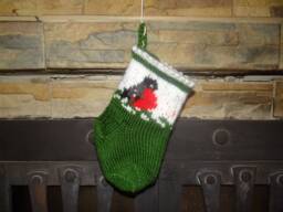 Handmade Knitted Christmas Stocking Tree Decoration - thumbnail 1