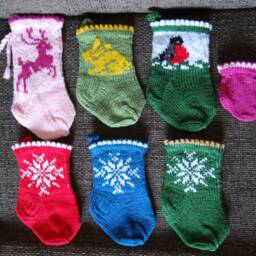 Handmade Knitted Christmas Stocking Tree Decoration - thumbnail 4