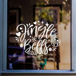 Jingle Bells Christmas Window Sticker - Xmas Decal Decorations Home Shop Display Stickers - thumbnail 1