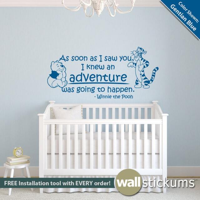 Winnie The Pooh Nursery Wall Decal Adventure Quote With & Tigger - image 1
