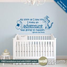 Winnie The Pooh Nursery Wall Decal Adventure Quote With & Tigger - thumbnail 1