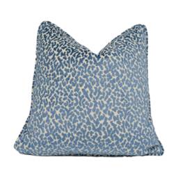 Manuel Canovas - Tobago Celeste Lush Animal Print Inspired Self Piped Velvet Cushion Cover Handmade Throw Pillow Designer Home D??cor