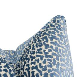 Manuel Canovas - Tobago Celeste Lush Animal Print Inspired Self Piped Velvet Cushion Cover Handmade Throw Pillow Designer Home D??cor - thumbnail 3
