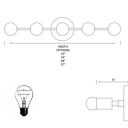 Koios Modern 5 Light Mid Century Bathroom Hallway Vanity Sconce - thumbnail 4