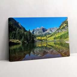 Lake Mountains & Forests Canvas, Picture Wall Hanging, Green Decor, Nature Canvas Print - thumbnail 2