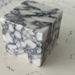 Rosso Levanto Decorative Cube. Marble Stone Masonic Cube, Calacatta Blocks To Sculpt, House Gift, Ornament - thumbnail 2