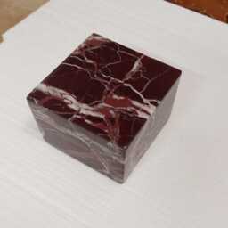 Rosso Levanto Decorative Cube. Marble Stone Masonic Cube, Calacatta Blocks To Sculpt, House Gift, Ornament - thumbnail 3