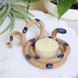 Ceramic Snake, Medium Tealight By Carter + Rose - thumbnail 4