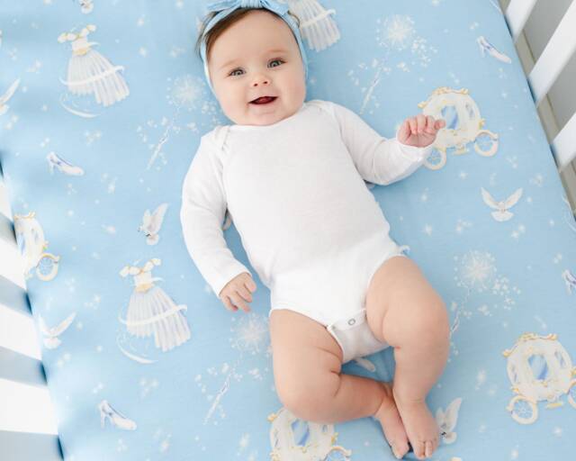 Cinderella Crib Sheet, Princess Nursery, Cinderella Baby Girl Super Soft Bamboo Sheet - image 1