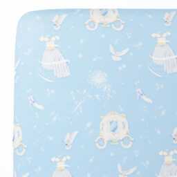 Cinderella Crib Sheet, Princess Nursery, Cinderella Baby Girl Super Soft Bamboo Sheet - thumbnail 2