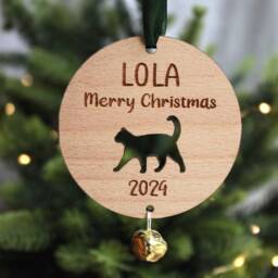 Personalised Cat Christmas Ornament Tree Decoration Keepsake Lover Gift Name Kitten Bauble - thumbnail 2