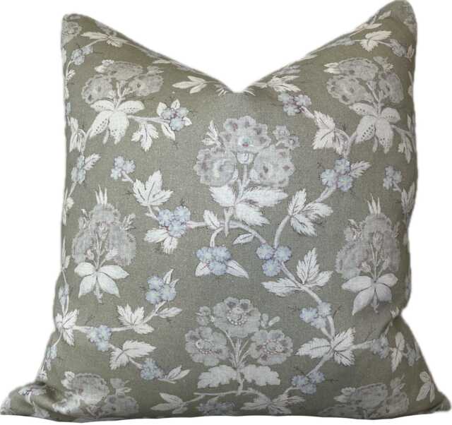 Robert Kime Banon Aqua Linen Double Sided Cushion Cover - image 1