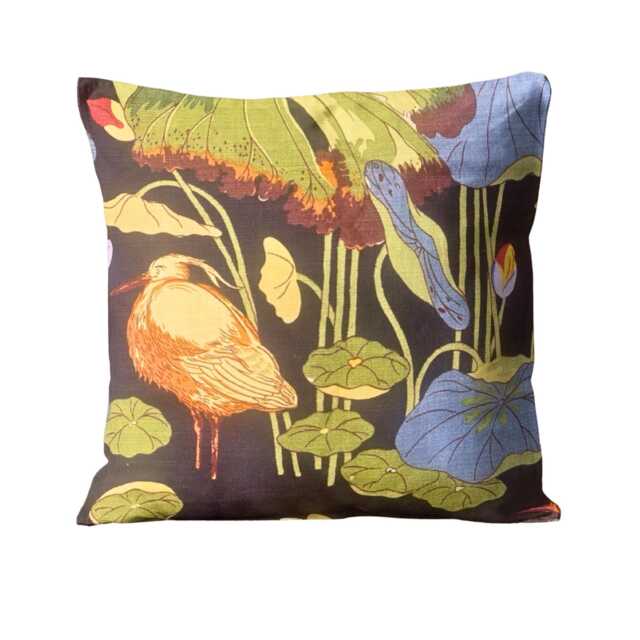 G P & J Baker Nympheus, Aqua/Teal Linen Cushion Cover - image 1