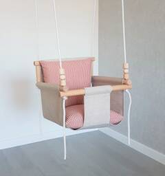 Linen Baby Swing With Pillows, Indoor/Outdoor Toddler