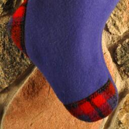 Christmas Stocking, Wool Upcycled Recycled Farm House Decor - thumbnail 4