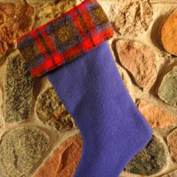 Christmas Stocking, Wool Upcycled Recycled Farm House Decor - thumbnail 2