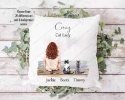 Personalised Pet Cushion, Cat Gift From Cat, Keepsake Lover Gift, Dad Mum Owner - thumbnail 1