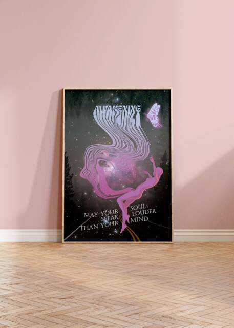 Spiritual Awakening Print - Enlightenment Soul Energy Poster, Growth Home Wall Art, Aura, Mystical Journey - image 1