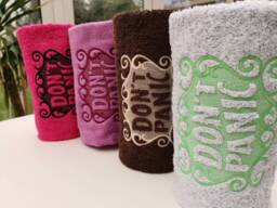 Luxurious Embroidered Don't Panic Hand Bath Towel Day 25Th May Birthday Christmas Gift Custom Made - thumbnail 1