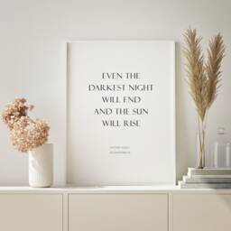 Even The Darkest Night Will End Print - Les Mis??rables By Victor Hugo Quote Inspirational Wall Art Unframed - thumbnail 2