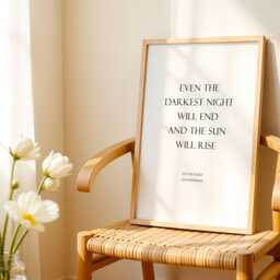 Even The Darkest Night Will End Print - Les Mis??rables By Victor Hugo Quote Inspirational Wall Art Unframed - thumbnail 3