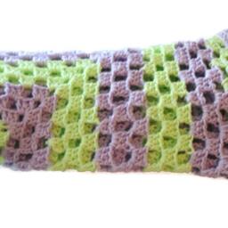 Crochet Baby Afghan, Purple Blanket, Crib Green Granny Square Afghan Blanket Bla - thumbnail 3