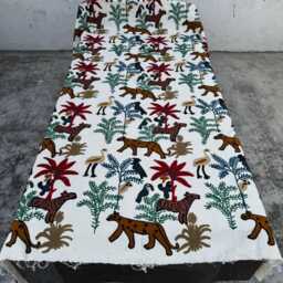Handcrafted Cotton Suzani Quilt, Intricately Hand-Embroidered Floral Design, Reversible Decorative Bedding Throw - thumbnail 2