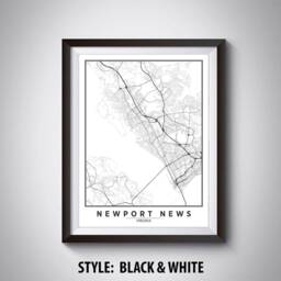 Newport News Va Map Art Print Vintage Style Travel Poster - thumbnail 2