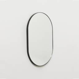 Capsula??? Capsule Shaped Minimalist Mirror With Bronze Patina Frame