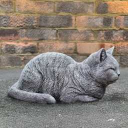 Sleeping Cat Statue Concrete Kitty Figurine Memorial Kitten Sculpture Cement Pet Decor Garden Ornament Cat Lover Gift Handmade - thumbnail 2