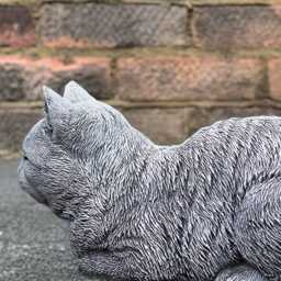 Sleeping Cat Statue Concrete Kitty Figurine Memorial Kitten Sculpture Cement Pet Decor Garden Ornament Cat Lover Gift Handmade - thumbnail 3