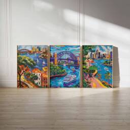 Set Of 3 Sydney Poster Set, Australian Travel Prints, Australia Art, Decor, Oceania Wall Art - thumbnail 2