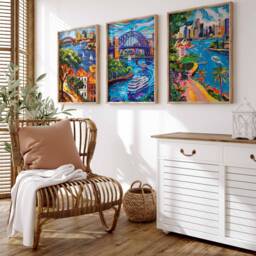 Set Of 3 Sydney Poster Set, Australian Travel Prints, Australia Art, Decor, Oceania Wall Art - thumbnail 4